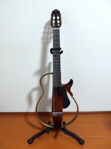 ヤマハ サイレントギター ナイロン弦仕様 タバコブラウンサンバースト YCJ-SLG200N ソフトケース、アダプター付属