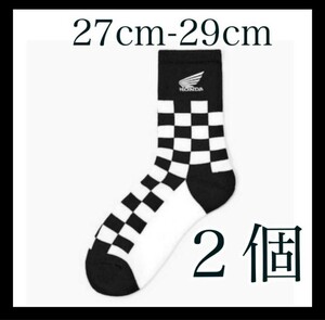 ２足セット　新品　未使用　GU ジーユー　Honda　ホンダ　コラボ　チェッカーズボード　刺繍　ロゴ入り　ソックス バイク　SOCKS