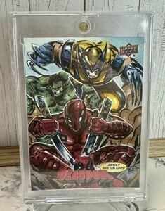 2019 Upper Deck MARVEL Deadpool trading cards スケッチカード 1/1 デッドプール Melike Acar