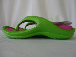 0520[ Honshu only free shipping ]crocs Crocs Kids sandals beach sandals unused goods regular price Y2980 pink × light green 