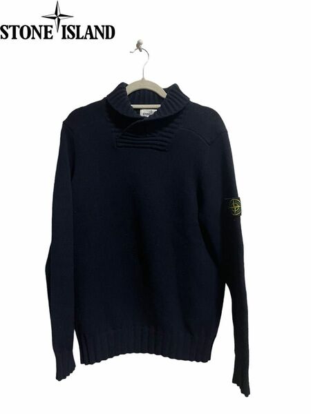 STONE ISLAND SHAWL COLLAR SWEATR　XL ショールカラーウールニット　セーター　ストーンアイランド