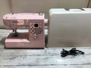 24M02-106：【稼働品】 JAGUAR ジャガー CD-2204MP コンピューターミシン 家庭用ミシン ミルキーピンク