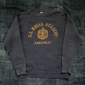 Special 60s USNA フロッキー スウェット ミリタリー Us navy us army usafa 茄子紺 USA製 vintage 後付け ダブルフェイス ランタグ タタキ