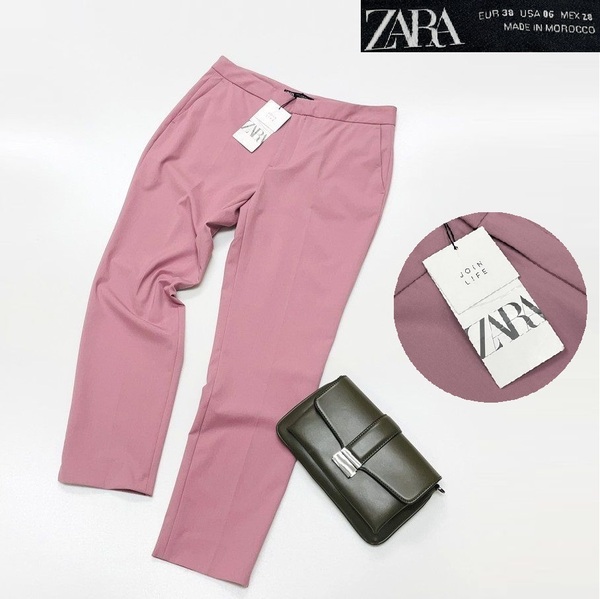 未使用品 ZARA ピンク シガレットパンツ レディース タグ オフィスカジュアル ボトム 通勤 フォーマル 大人可愛い ガーリー デイリー ザラ