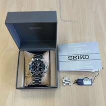 ◆【動作未確認】SEIKO セイコー クロノグラフ メンズ腕時計ダイバーズ 7T62-0CV0 QZ 黒文字盤 デイト100ｍ 余りゴマ有り_画像1