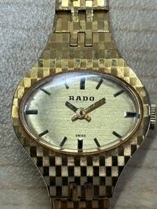 ●【稼働品】RADO ラドー STANLESS STEEL BACK 685/G 手巻き レディース腕時計 ゴールド色 