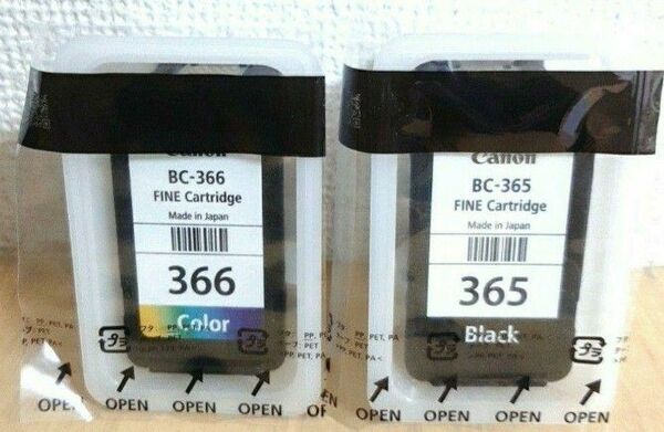 Canon　キャノンインク　純正インク　BC365　BC366　各1個　FINEカートリッジ TS3530