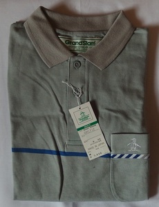 Munsingwear Grand-Slam polo-shirt with short sleeves gray size :C 90-100 / new goods Munsingwear wear Grand s Ram 