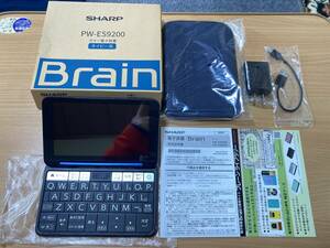 シャープ　カラー電子辞書Brain PW-ES9200 ネイビー系　付属品全てあり　美品