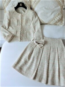 [ new goods unused ]ANAYI Anayi * elegant tweed setup suit * go in . type graduation ceremony ceremony * jacket skirt 