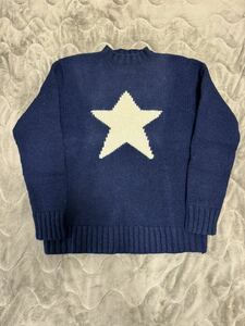 90s 90年代 POLO ポロ RALPH LAUREN ラルフローレン スターニット ハンドニット ワンスター STAR sweater セーター RRL 星 XL HAND KNIT 