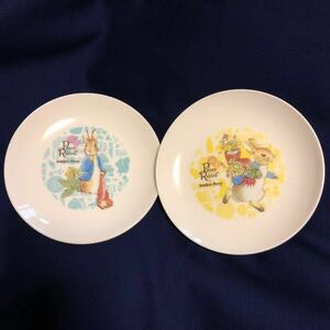  редкость не продается Peter Rabbit керамика plate тарелка 2 шт. комплект Sanders Perry Novelty 
