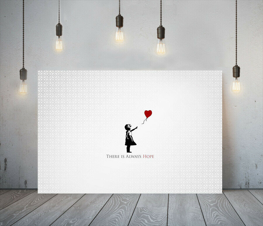 Banksy High-end Canvas Frame Poster Picture A1 Art Panel Scandinavian Overseas Photo Goods Painting Stylish Interior THERE IS HOPE, Printed materials, Poster, others