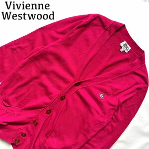 【送料無料】ヴィヴィアンウエストウッド カーディガン　ニット　ロゴ　ピンク　44 S オーブ　Vivienne Westwood