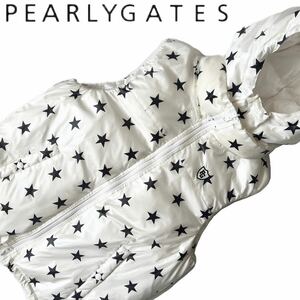 【送料無料】Pearly Gates パーリーゲイツ　リバーシブル ダウンジャケット　ベスト　中綿入り　星　スター　メンズ　ゴルフ　5 L