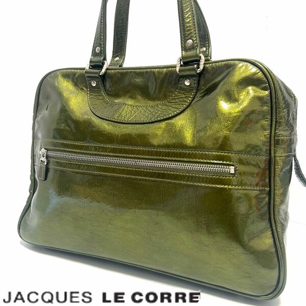 【送料無料】JACQUES LE CORRE ジャックルコー リスボン　トートバッグ　緑　鞄　グリーン　肩掛け　メタリック　レディース