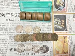 ギザ十やフデ五など古い硬貨や記念硬貨　まとめセット　10円50枚以上　昭和32年の5円と10円あり　特年あり　希少　レア　古銭　旧貨幣