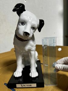 平安嘉泉堂製 ビクター犬 ニッパー 白磁 昭和レトロ VICTOR 陶器 磁器 置物 ディスプレイ 工芸品 アンティーク