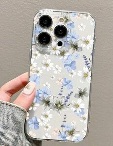 スマホケース スマホカバー iPhone15Pro 新品 花柄 可愛い 韓国 クリアケース ソフトケース かわいい