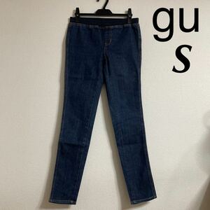 gu デニムパンツ S W60〜66 ボトムス パンツ カジュアル ネイビー 紺