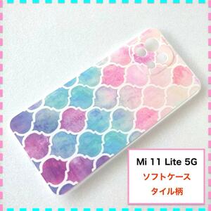 Mi 11 Lite 5G ケース タイル柄 ピンク かわいい Mi11Lite