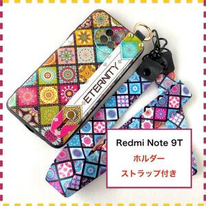 Redmi Note9T ケース ホルダー 曼荼羅 赤 レッドミー ノート9T