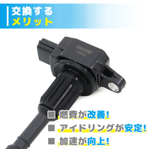 日産 マーチ K12 イグニッションコイル 4本 22448-AX001 U08108-COIL 互換品 6ヵ月保証_画像2