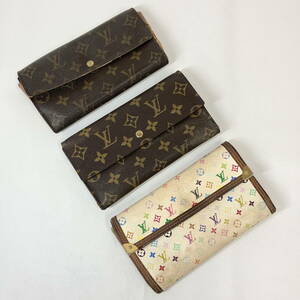 2312XX-034 LOUIS VUITTON ルイヴィトン モノグラム マルチカラー M92959/モノグラム M61215/M61725 長財布 3点おまとめ