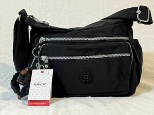 新品 KIPLING キプリング ショルダーパック 定番のブラック サイズ25x16x9cm