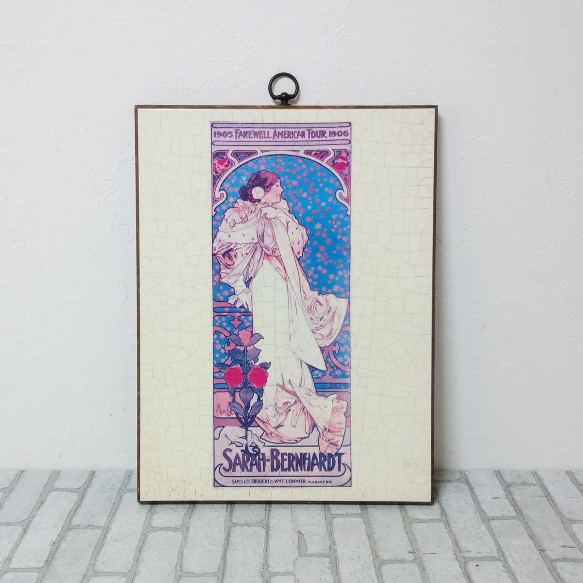 ★Vintage★Alphonse Mucha★La Traviata★Ceramic panel painting★Wall hanging★Art★Painting★Antique★Retro★, artwork, sculpture, object, object