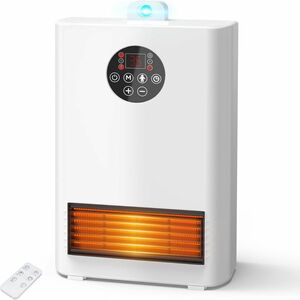 セラミックファンヒーター 昇降式人感センサー600W/1200W転倒自動オフ