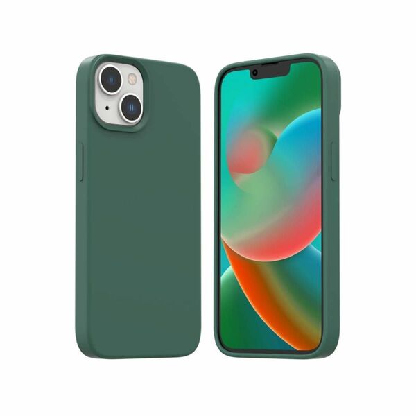 iPhone14/13対応 ケース シリコン カバー シンプル(グリーン) シリコーンケース iPhone Apple