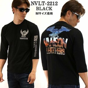 VANSON LEATHERS 【定価\7900+税】 6分TEE NVLT-2212 BLACK サイズ XL