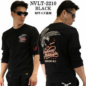 VANSON LEATHERS 【定価\8500+税】 袖サーマル６分フェイクTEE NVLT-2210 BLACK サイズ XXL