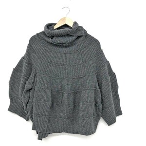 *Y's wise design knitted *YC-T75-173 gray lady's tops long sleeve ta-toru neck 