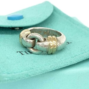 ◆TIFFANY&Co. ティファニー SVリング ◆ シルバー×ゴールドカラー 750×950 コンビ レディース レア 指輪 ring アクセサリー