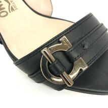 ◆Salvatore Ferragamo サルヴァトーレフェラガモ ガンチーニ サンダル 7◆ ブラック レザー レディース 靴 シューズ shoes_画像8