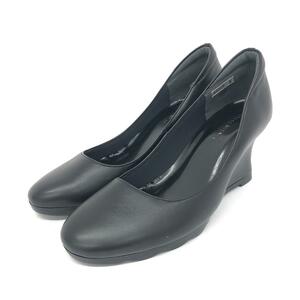 *hills avenue Hill z avenue pumps 25.5* black Wedge sole / wave sole lady's shoes shoes shoes