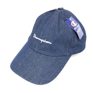 未使用品◆Champion チャンピオン デニムキャップ ◆ ネイビー コットン ロゴ刺繍 ユニセックス 帽子 ハット hat 服飾小物