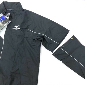 未使用品◆Mizuno ミズノ レインウエア サイズXL◆ ブラック メンズ 上下セット ジップアップ 雨具の画像4