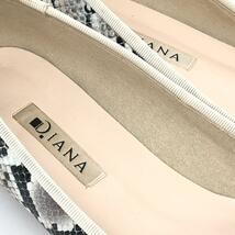 良好◆DIANA ダイアナ パンプス 24cm◆ グレー パイソン風 ポインテッド フラット レディース 靴 シューズ shoes_画像6