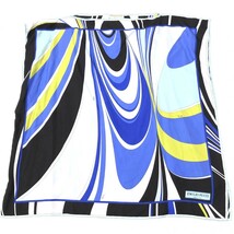 未使用品◆EMILIO PUCCI エミリオプッチ シルクカットソー TU◆ ブルー 絹100％ レディース 総柄 フレンチスリーブ プッチ柄 トップス_画像3