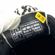 未使用品◆Dr.Martens ドクターマーチン Wacko Maria シューズ UK5 US7◆1461 ブラック/ホワイト ハラコ レオパード柄 レディース 靴_画像8