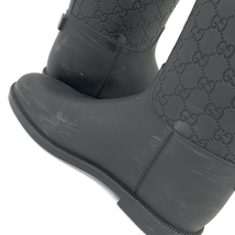 ◆GUCCI グッチ レインブーツ 37◆ ブラック GG柄 レディース 靴 シューズ boots_画像10