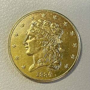 アメリカ　硬貨　自由の女神　1834年　ハクトウワシ　13の星　13の州　イーグル　矢　オリーブの枝　コイン　古銭　重さ4.57g