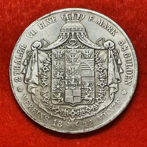 ドイツ 硬貨 古銭 プロイセン王国 1842年 フリードリヒ・ヴィルヘルム4世 「神と共にあります」銘 国章 クラウン コイン　重さ25.43g 銀貨