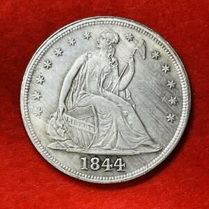 アメリカ 硬貨 古銭 自由の女神 1844年 リバティ イーグル モルガン 13の星 コイン　重21.56g