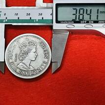 ナイジェリア 硬貨 古銭 エリザベス2世女王 1962年 イギリス領ナイジェリア連邦 ヤシ 1シリング コイン　重26.02g_画像6