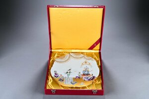 【華】某有名収集家買取品 時代物 西洋陶器 MEISSEN 人物紋皿 共箱 骨董品 古美術YA230459-EEQ