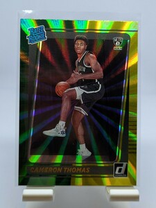 【1円スタート】2021-22 Panini Donruss - Cameron Thomas Rated Rookie Green And Yellow Laser RC / Nets